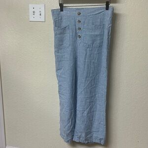 Blue and White Striped Pants